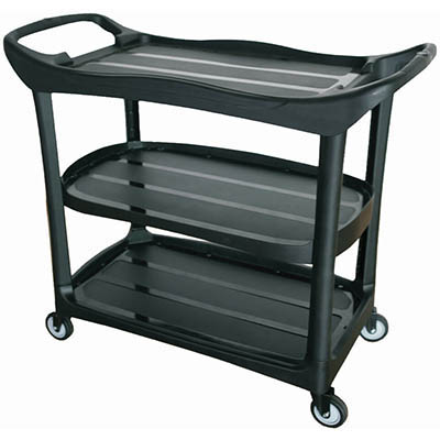 Image for COMPASS 3 SHELF UTILITY CART BLACK from Barkers Rubber Stamps & Office Products Depot