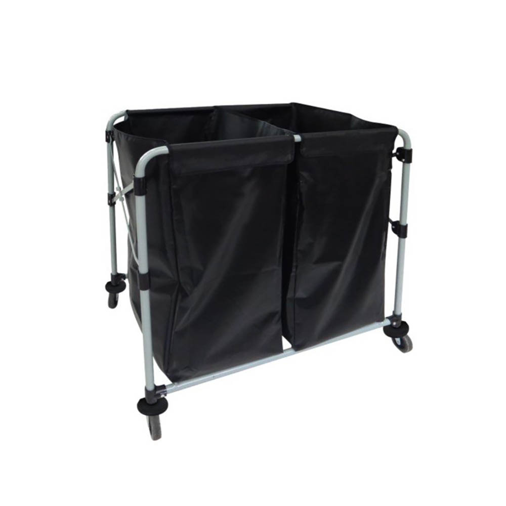 Image for COMPASS COLLAPSIBLE LAUNDRY CART WITH VINYL BAGS 2 X 150L BLACK from MOE Office Products Depot Mackay & Whitsundays