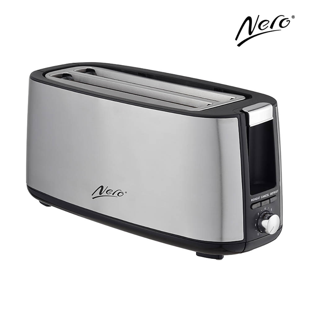 Image for NERO TOASTER 4 SLICE LONG STAINLESS STEEL from Barkers Rubber Stamps & Office Products Depot