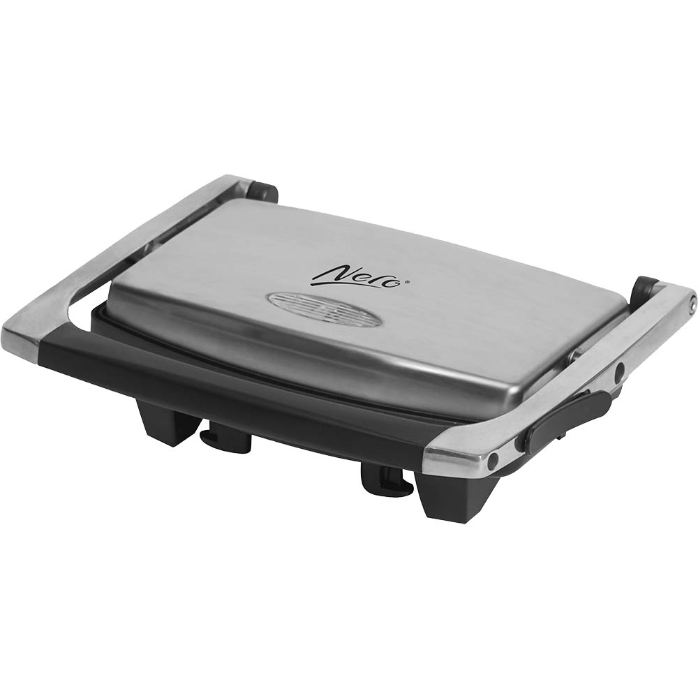 Image for NERO SANDWICH PRESS STAINLESS STEEL 2 SLICE ALUMINIUM / BLACK from Barkers Rubber Stamps & Office Products Depot