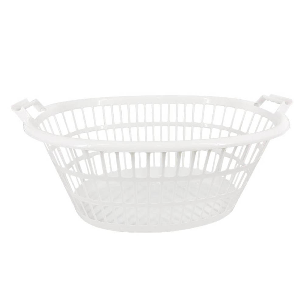 Image for COMPASS OVAL LAUNDRY BASKET WHITE from MOE Office Products Depot Mackay & Whitsundays