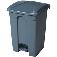compass garbage pedal bin rectangle 68 litre grey