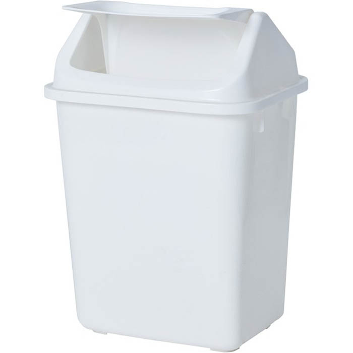 Image for COMPASS RECTANGULAR PLASTIC SWING BIN 38 LITRE WHITE from Margaret River Office Products Depot