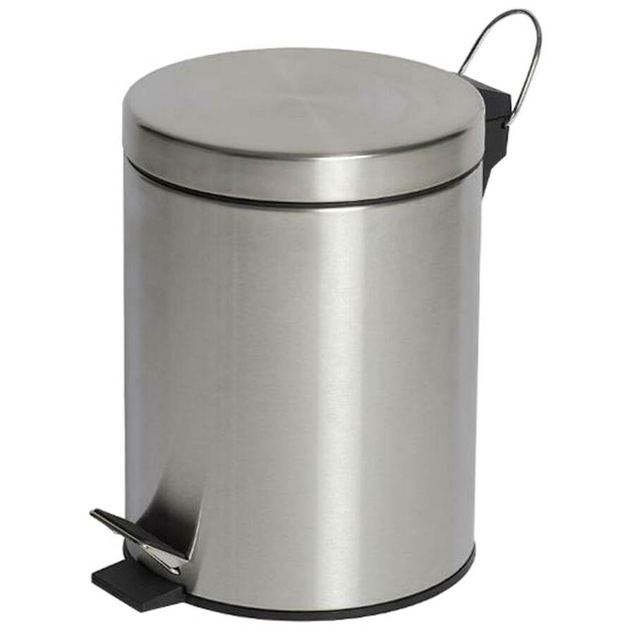 Image for COMPASS PEDAL BIN ROUND STAINLESS STEEL 5 LITRE BRUSHED STEEL from Ross Office Supplies Office Products Depot