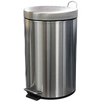 compass garbage pedal bin round 12 litre silver