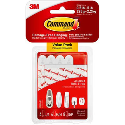 Image for COMMAND ADHESIVE STRIPS ASSORTED REPLACEMENT STRIPS from MOE Office Products Depot Mackay & Whitsundays