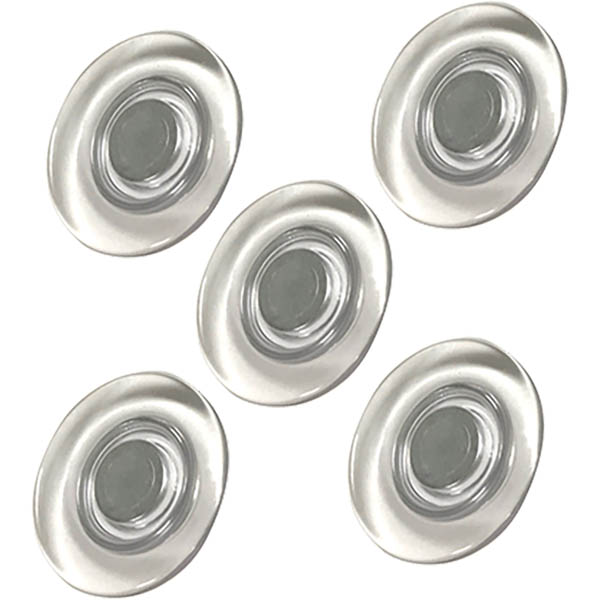Image for VISIONCHART GLASSBOARD SUPER STRONG MAGNETIC BUTTONS 30MM CLEAR PACK 5 from Albany Office Products Depot