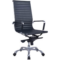naples executive chair high back aluminium base arms pu black