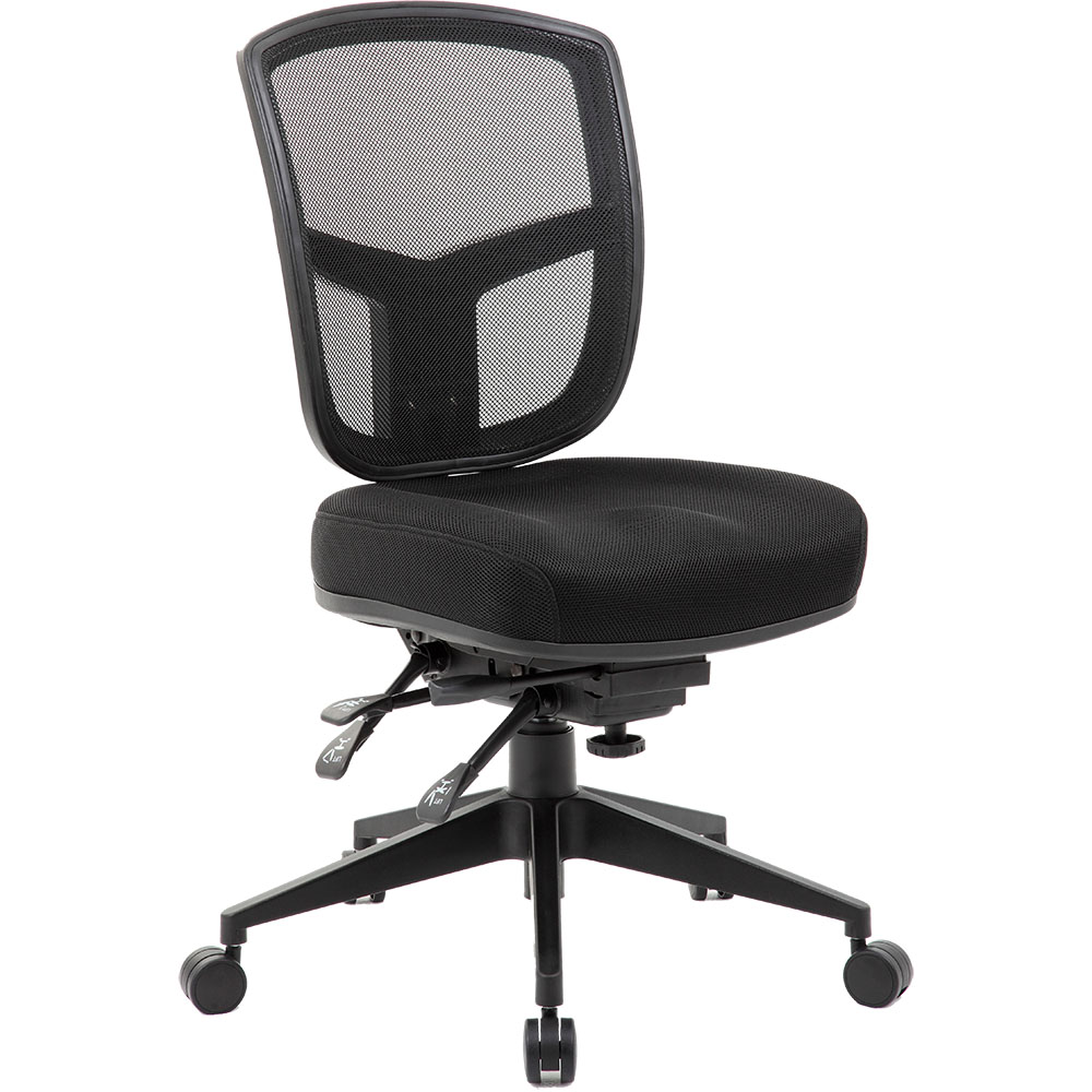 Image for MIAMI TASK CHAIR MEDIUM MESH BACK BLACK from Total Supplies Pty Ltd