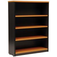 oxley bookcase 4 shelf 900 x 315 x 1200mm beech/ironstone