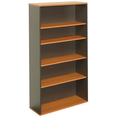 Image for OXLEY BOOKCASE 5 SHELF 900 X 315 X 1800MM BEECH/IRONSTONE from OFFICEPLANET OFFICE PRODUCTS DEPOT