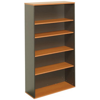 oxley bookcase 5 shelf 900 x 315 x 1800mm beech/ironstone