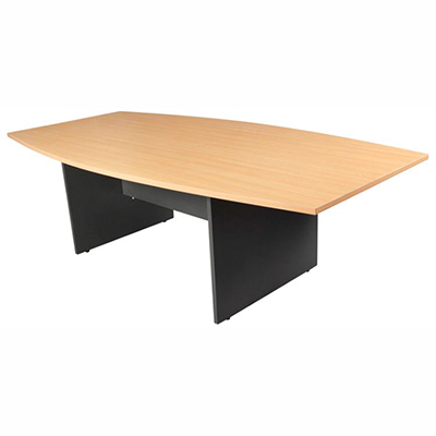 Image for OXLEY CONFERENCE TABLE BOAT SHAPED 1200 X 2400 X 730MM BEECH/IRONSTONE from Margaret River Office Products Depot