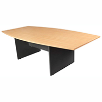 oxley conference table boat shaped 1200 x 2400 x 730mm beech/ironstone