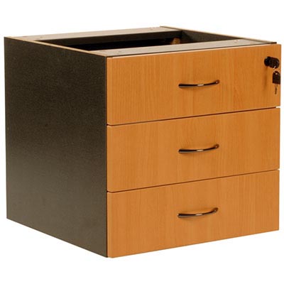 Image for OXLEY FIXED DESK PEDESTAL 3-DRAWER LOCKABLE 450 X 476 X 470MM BEECH/IRONSTONE from Total Supplies Pty Ltd