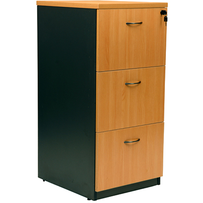 Image for OXLEY FILING CABINET 3 DRAWER 476 X 550 X 1029MM BEECH/IRONSTONE from MOE Office Products Depot Mackay & Whitsundays