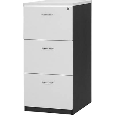 Image for OXLEY FILING CABINET 3 DRAWER 476 X 550 X 1029MM WHITE/IRONSTONE from Office Products Depot Gold Coast