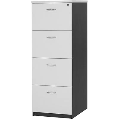 Image for OXLEY FILING CABINET 4 DRAWER 476 X 550 X 1339MM WHITE/IRONSTONE from Office Products Depot Gold Coast