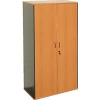 oxley full door storage cupboard 900 x 450 x 1800mm beech/ironstone