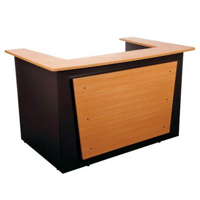 Image for OXLEY RECEPTION COUNTER 1800 X 1160 X 1090MM BEECH/IRONSTONE from Albany Office Products Depot