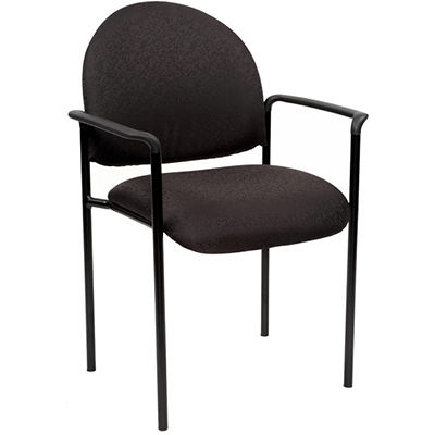 Image for YS DESIGN STACKING VISITORS CHAIR MEDIUM BACK ARMS BLACK from Total Supplies Pty Ltd