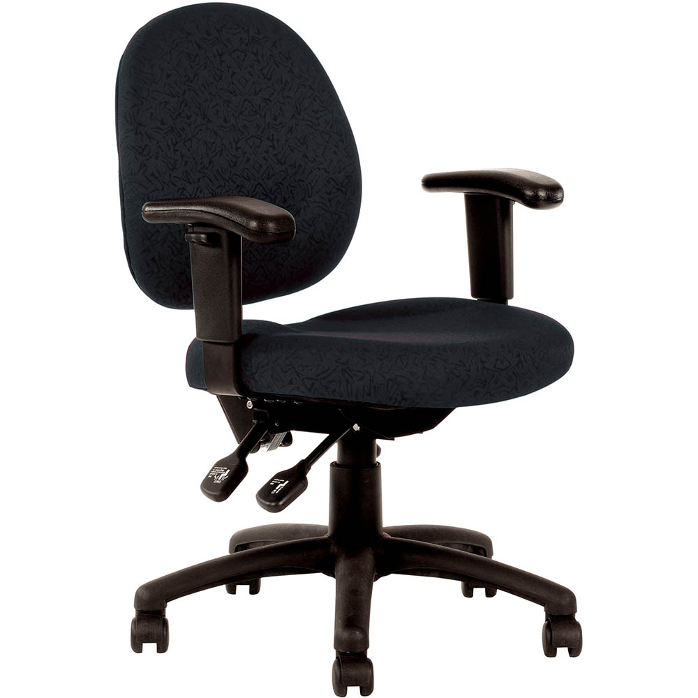 Image for LINCOLN TASK CHAIR MEDIUM BACK ARMS BLACK from Barkers Rubber Stamps & Office Products Depot