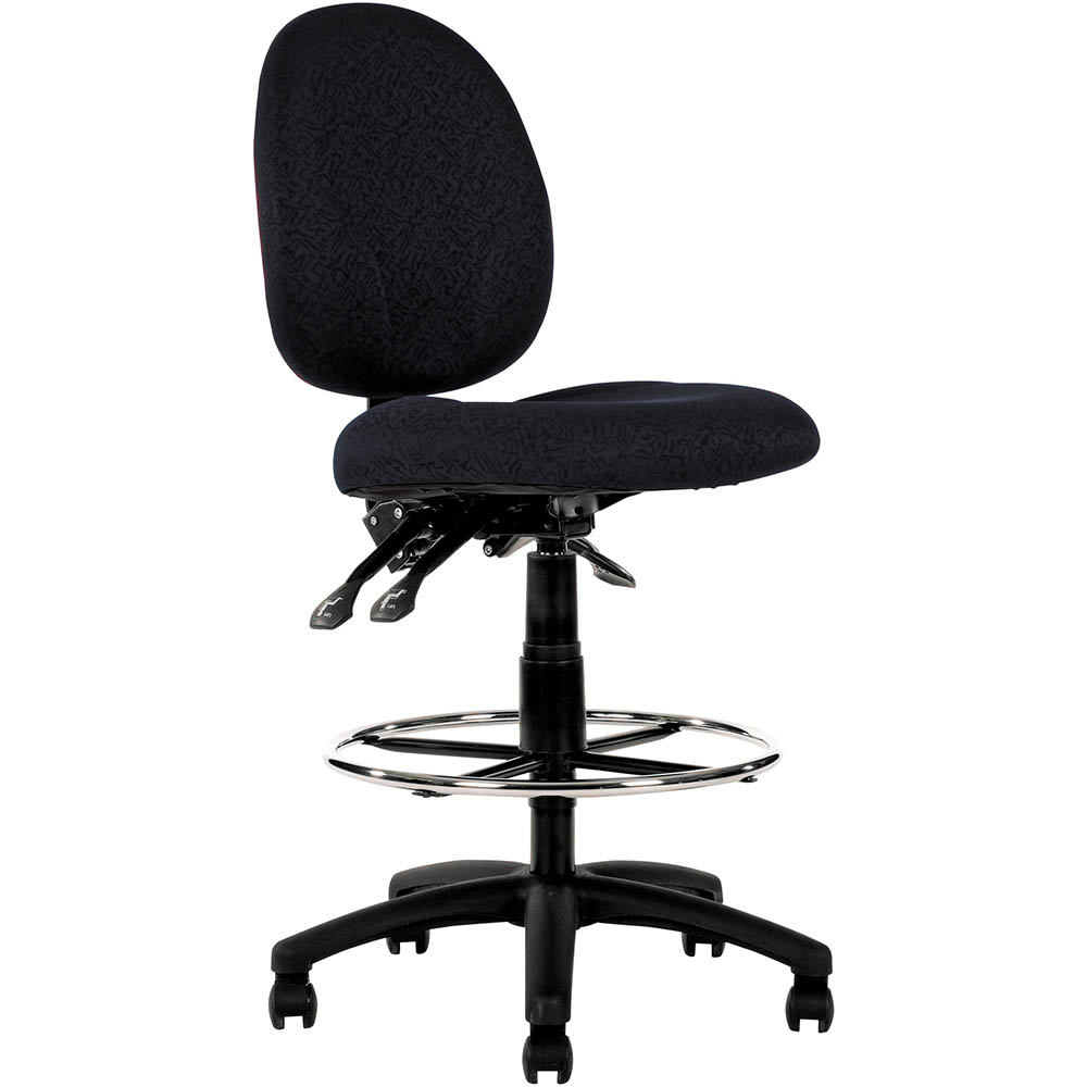 Image for LINCOLN DRAFTING CHAIR MEDIUM BACK BLACK from Office Products Depot Gold Coast