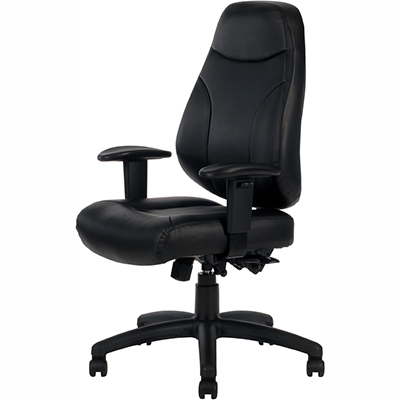 Image for PRESTON MANAGERIAL CHAIR HIGH BACK ARMS PU BLACK from Ross Office Supplies Office Products Depot