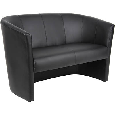 Image for YS DESIGN TUB CHAIR TWO SEATER PU BLACK from Barkers Rubber Stamps & Office Products Depot