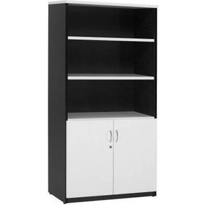 Image for OXLEY HALF DOOR STATIONERY CUPBOARD 900 X 450 X 1800MM WHITE/IRONSTONE from Office Products Depot
