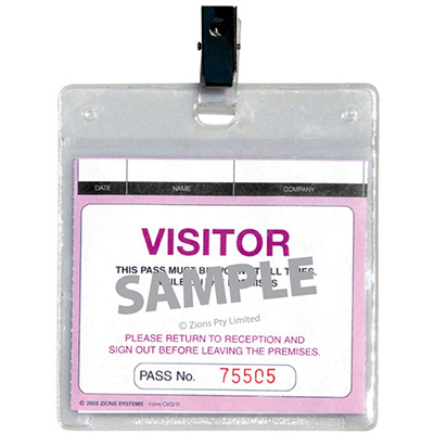 Image for ZIONS WCVSFR VISITORS PASS PLASTIC WALLETS PACK 25 from MOE Office Products Depot Mackay & Whitsundays