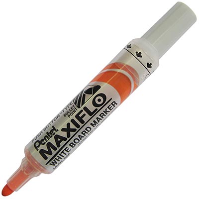Image for PENTEL MWL5 MAXIFLO WHITEBOARD MARKER BULLET 2.1MM ORANGE from MOE Office Products Depot Mackay & Whitsundays