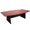 rapid manager boardroom table boat shaped 2400 x 1200mm appletree/ironstone