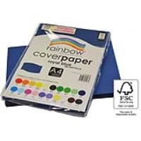 rainbow cover paper 125gsm a4 royal blue pack 100