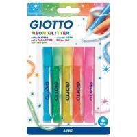giotto neon glitter pack of 5