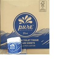 pure toilet rolls blue premium 2ply 400 sheet