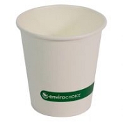 enviro cup water white single wall green design 6oz