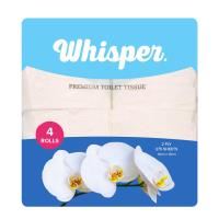 whisper premium toilet tissue 2ply 275 sheet 4rolls x 12pks ctn 48