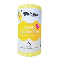 whisper yellow wipe roll heavy duty 90 wipes 50 x 30cm anti bacterial