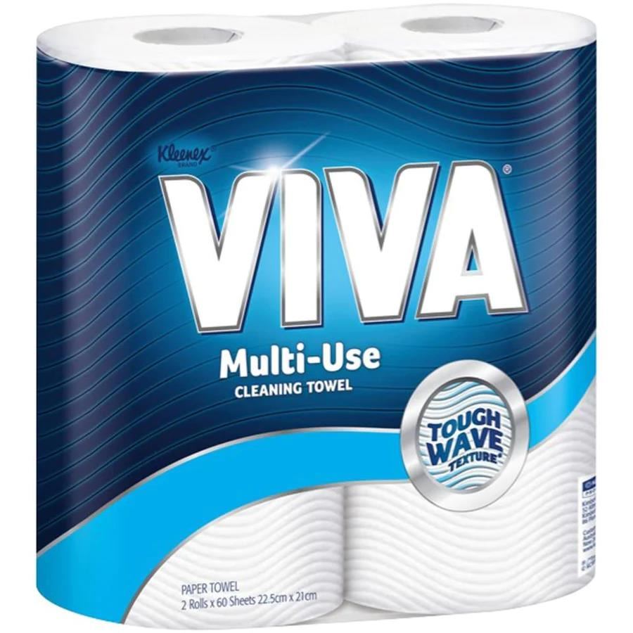 Image for KLEENEX VIVA 44301 Multi Use Cleaning Towel Twin Pack, White, 60 Sheets/Roll, 6 Twin Pack Rolls/Case (12) from Office Products Depot Gold Coast