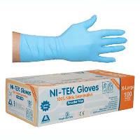 ni tek premium nitrile gloves long cuff powder free extra extra xxl large box 100