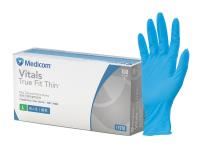 medicom vitals nitrile examination gloves blue powder free extra small box 100