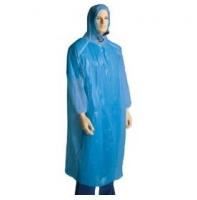 calibre polyethylene poncho with hood & elastic sleeves blue ctn/200