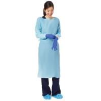 calibre level 2 cpe blue water resistant gown with thumb holes & ties ctn/100