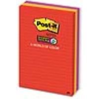 post-it 660-3ssan super sticky lined notes 98 x 149mm playful primaries pack 3