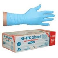 ni tek premium nitrile gloves long cuff powder free large box 100