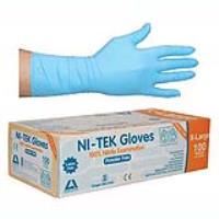 ni tek premium nitrile gloves long cuff powder free extra large box 100