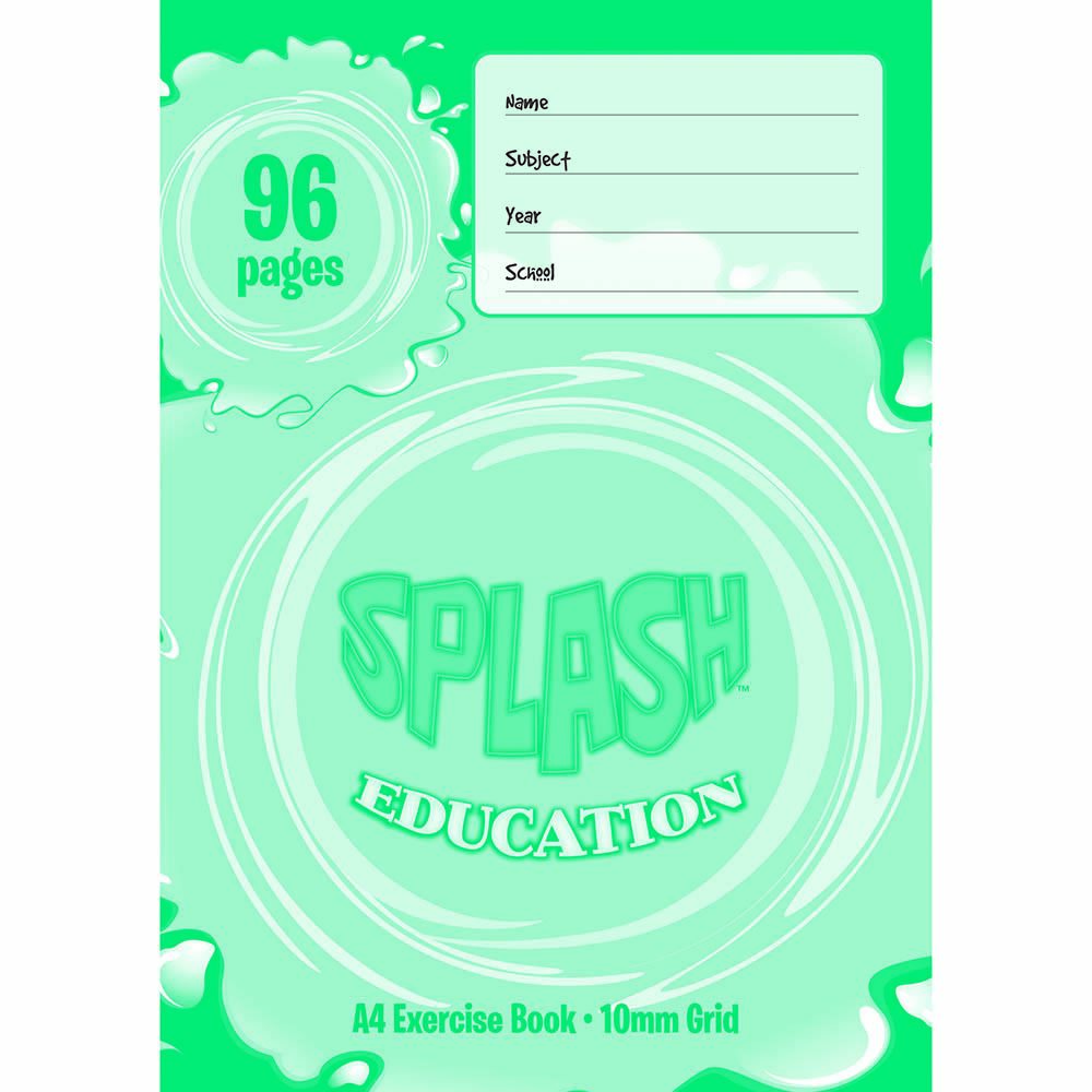 Image for SPLASH EXERCISE GRID BOOK 10MM 60GSM 96 PAGE A4 from Office Products Depot Gold Coast