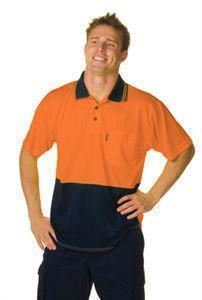 Image for ZIONS HI VIS POLO SHIRT SHORT SLEEVE LARGE ORANGE/NAVY from Office Business Office Products Depot