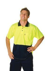 Image for ZIONS HI VIS POLO SHIRT SHORT SLEEVE LARGE YELLOW/NAVY from Office Business Office Products Depot